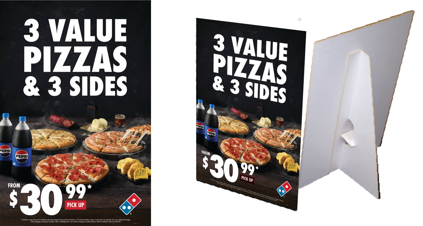3 Pizza 3 Sides Counter Card