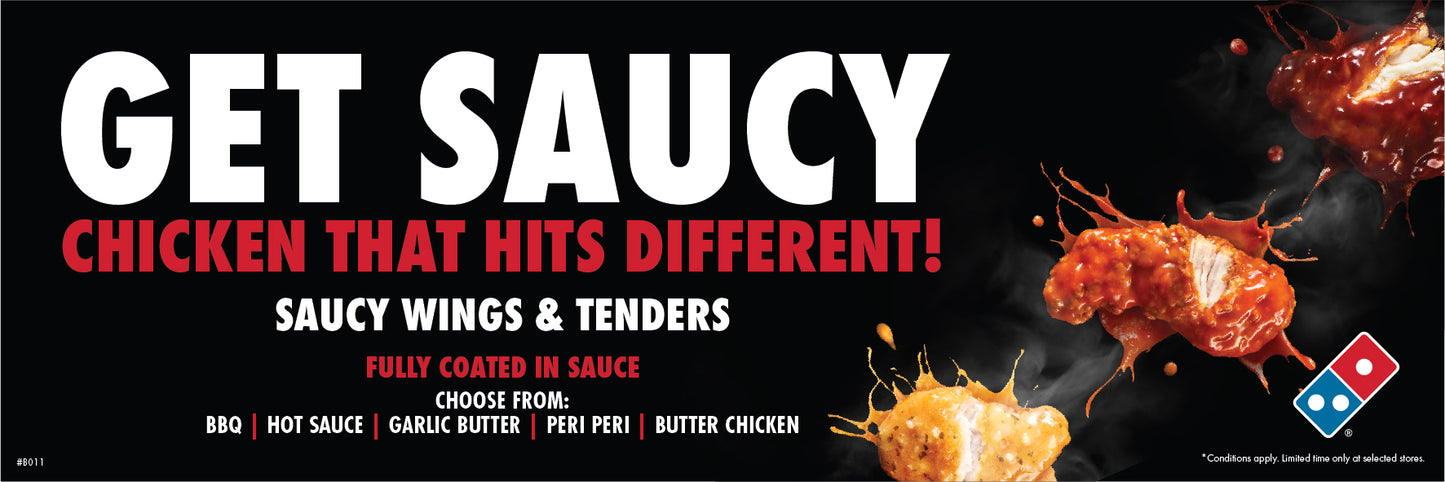 Get Saucy - 2.4x0.8m Banner