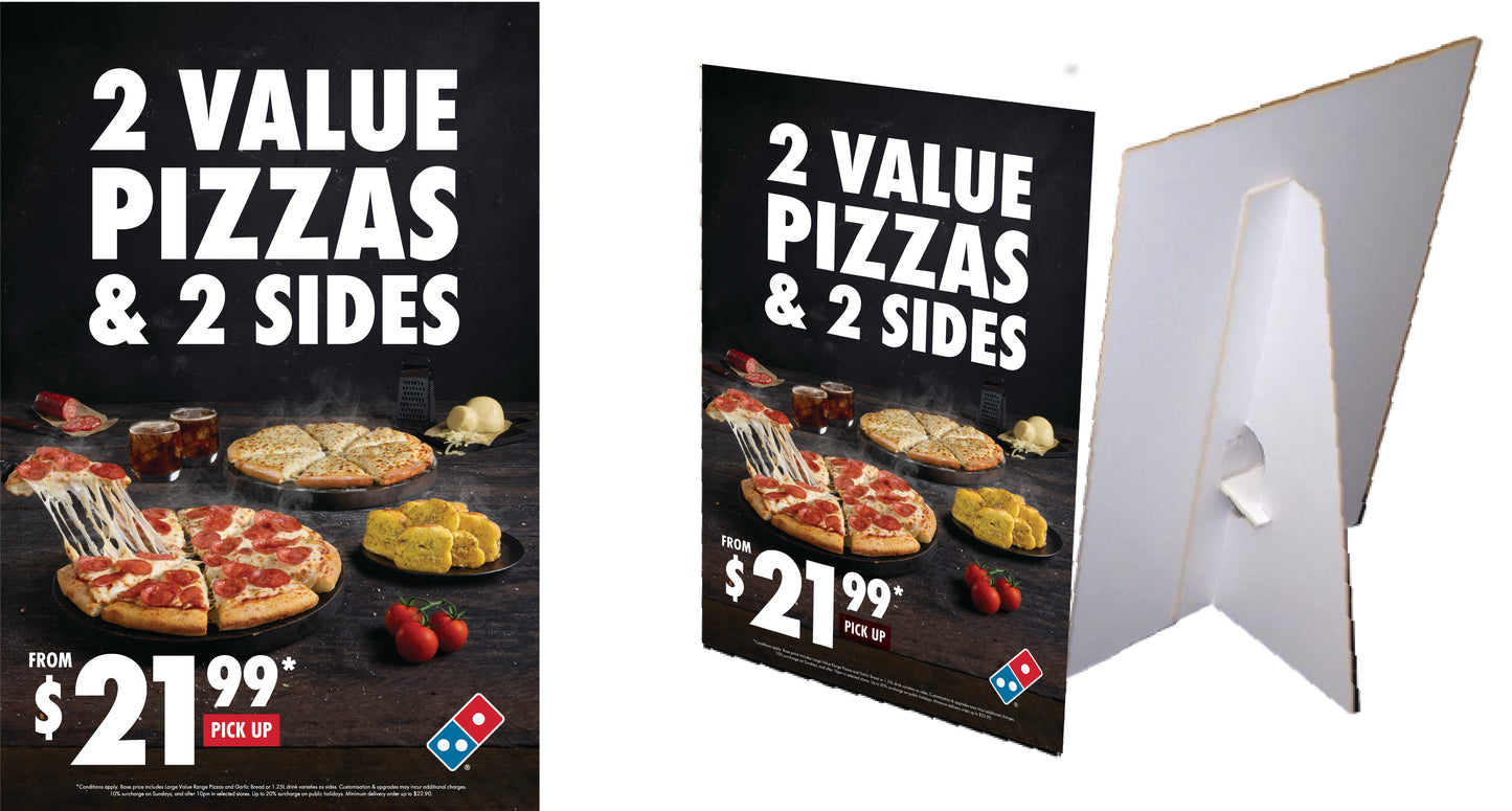 2 Pizza 2 Sides Counter Card