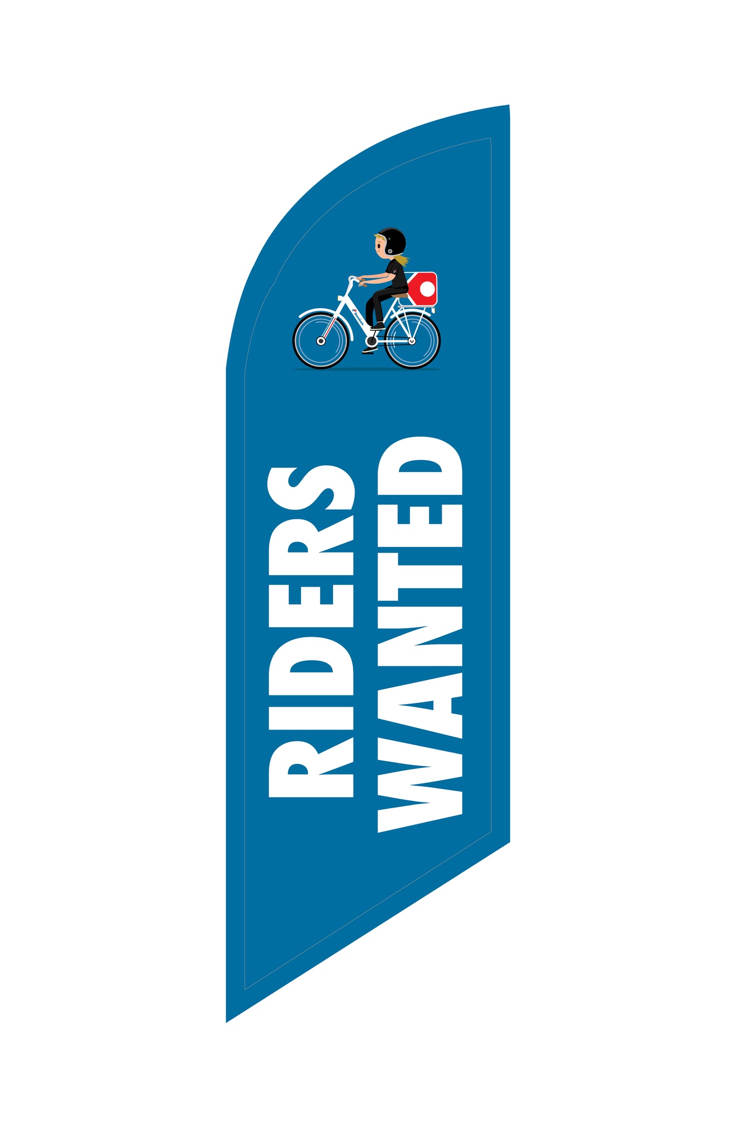 Bike Riders Wanted Blue - Small Feather Flag