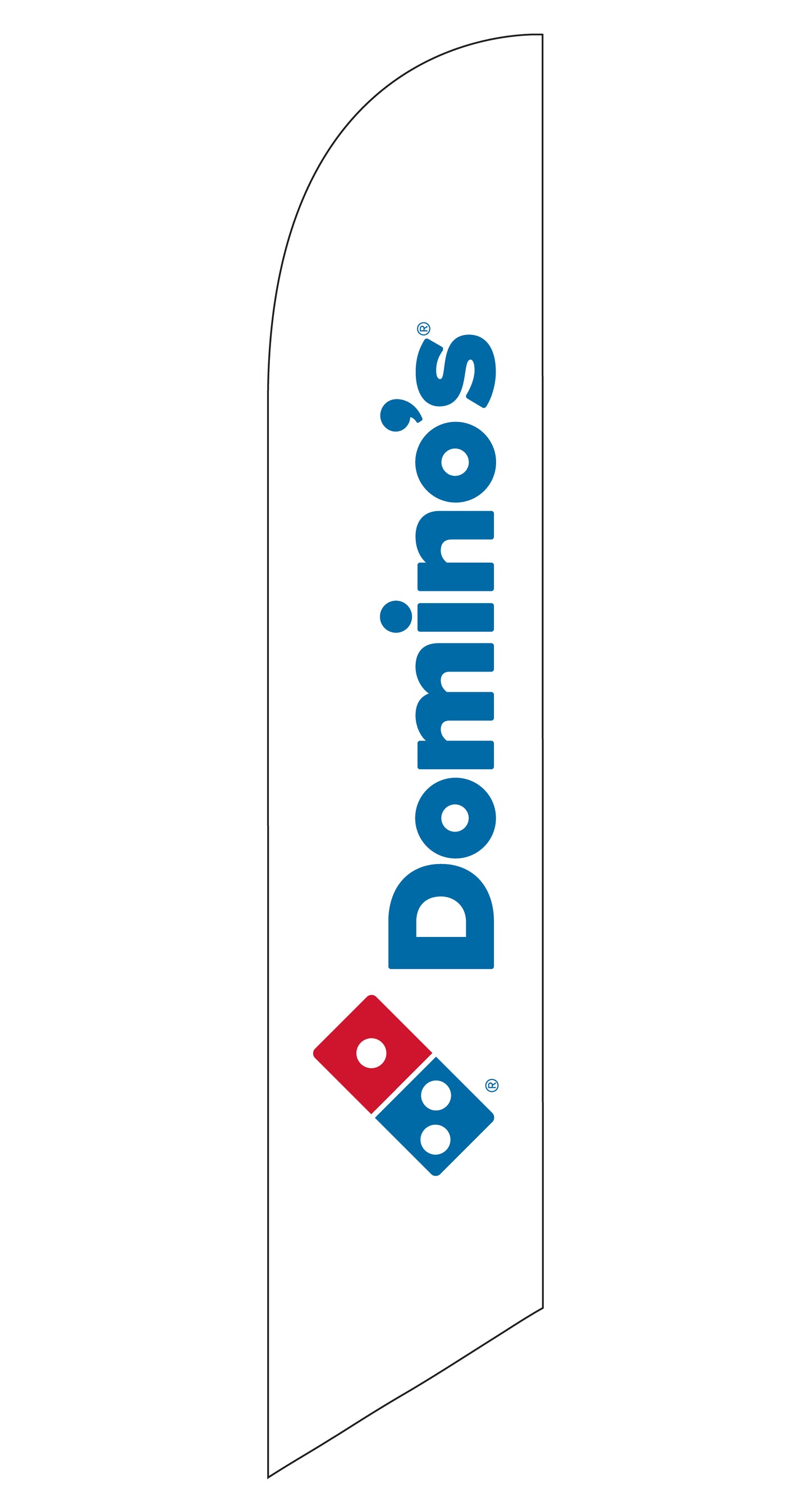 Domino's White XL Feather Flag