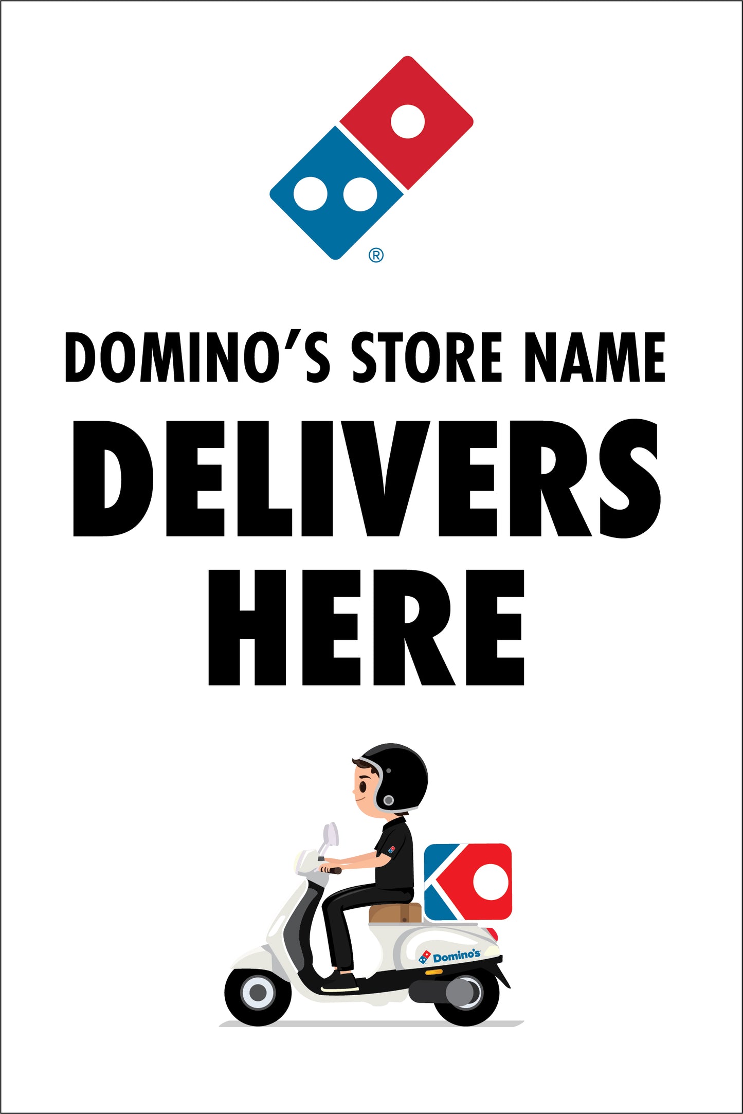Domino's Store  Scooter Delivers Picket Sign