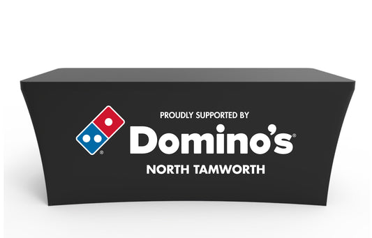 Domino's Fitted Stretch Tablecloth with Store Name